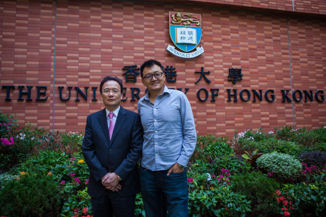Professor Victor O.K. Li (left), Chair of Information Engineering and Dr Miles Wen PhD graduate, HKU